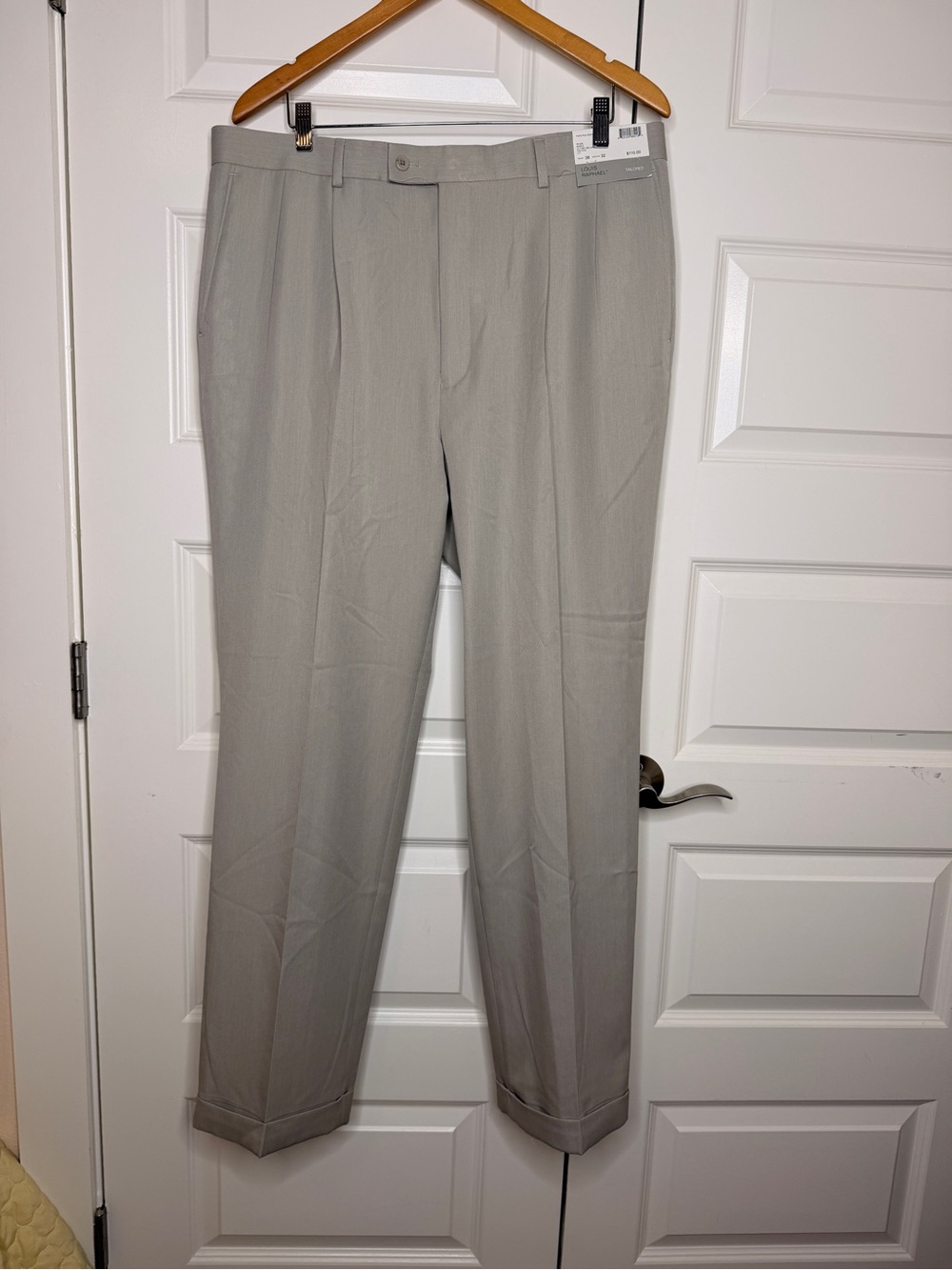 Louis Raphael Men's Dress Pants - Light Gray 38x32